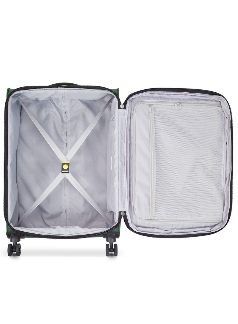 Delsey Pin Up 6 68cm Softcase 4 Double Wheel Expandable Check-In Trolley Case Green - 00343081103