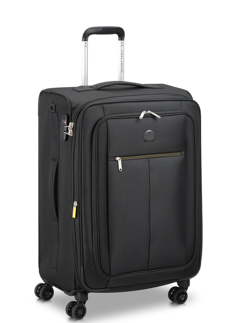 Delsey Pin Up 6 68cm Softcase 4 Double Wheel Expandable Check-In Trolley Case  Black - 00343081100