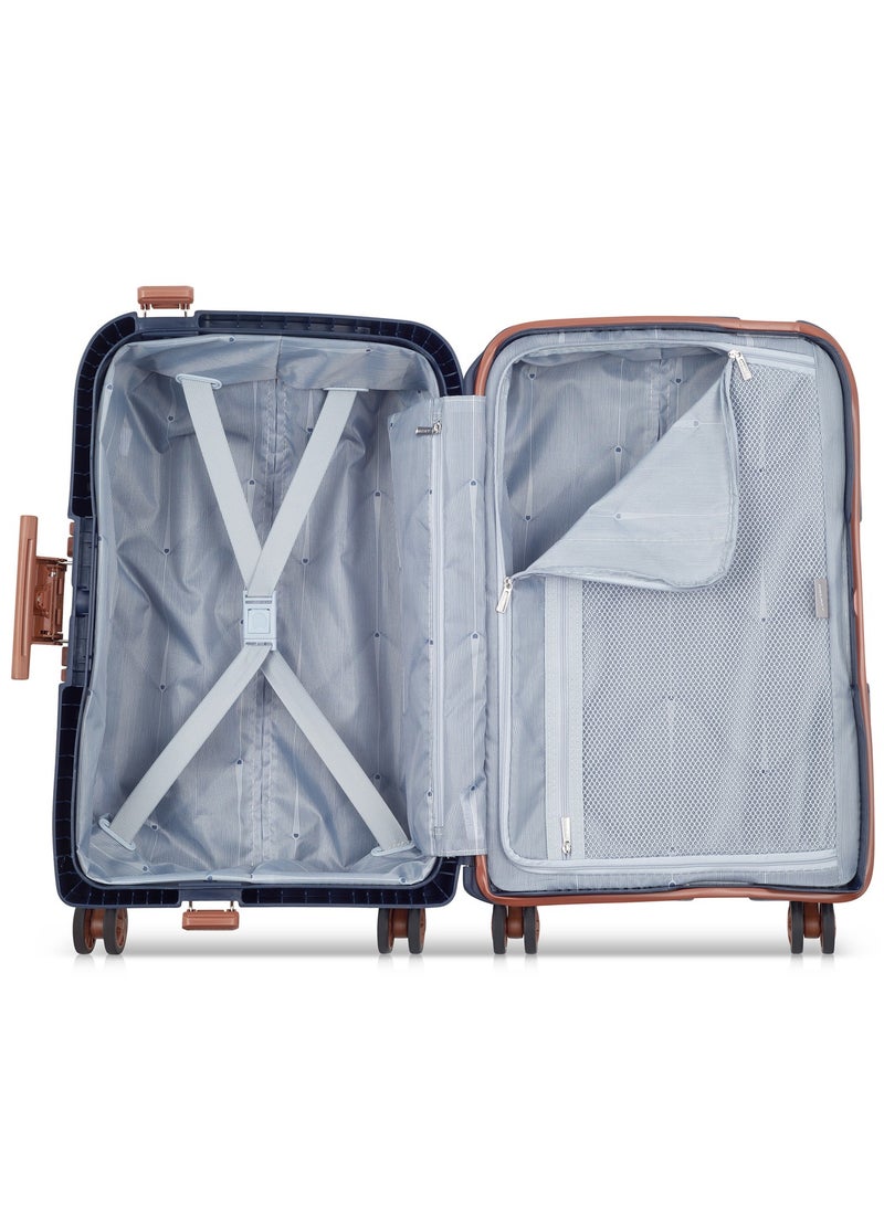 Delsey Moncey 55cm Hardcase 4 Double Wheel Cabin Trolley Case Ink Blue - 00384480162