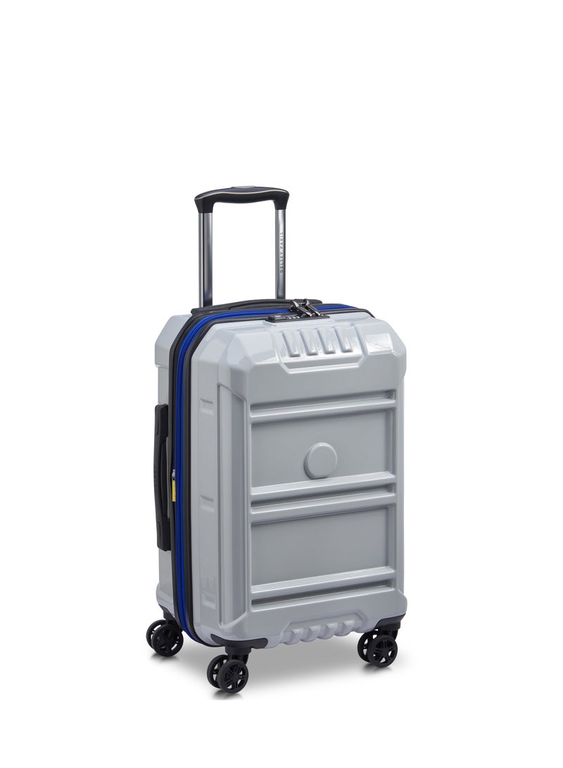 Delsey Rempart 55cm Hardcase Expandable 4 Double Wheel Flex Cabin Luggage Trolley Case Storm Grey Glossy - 218180121