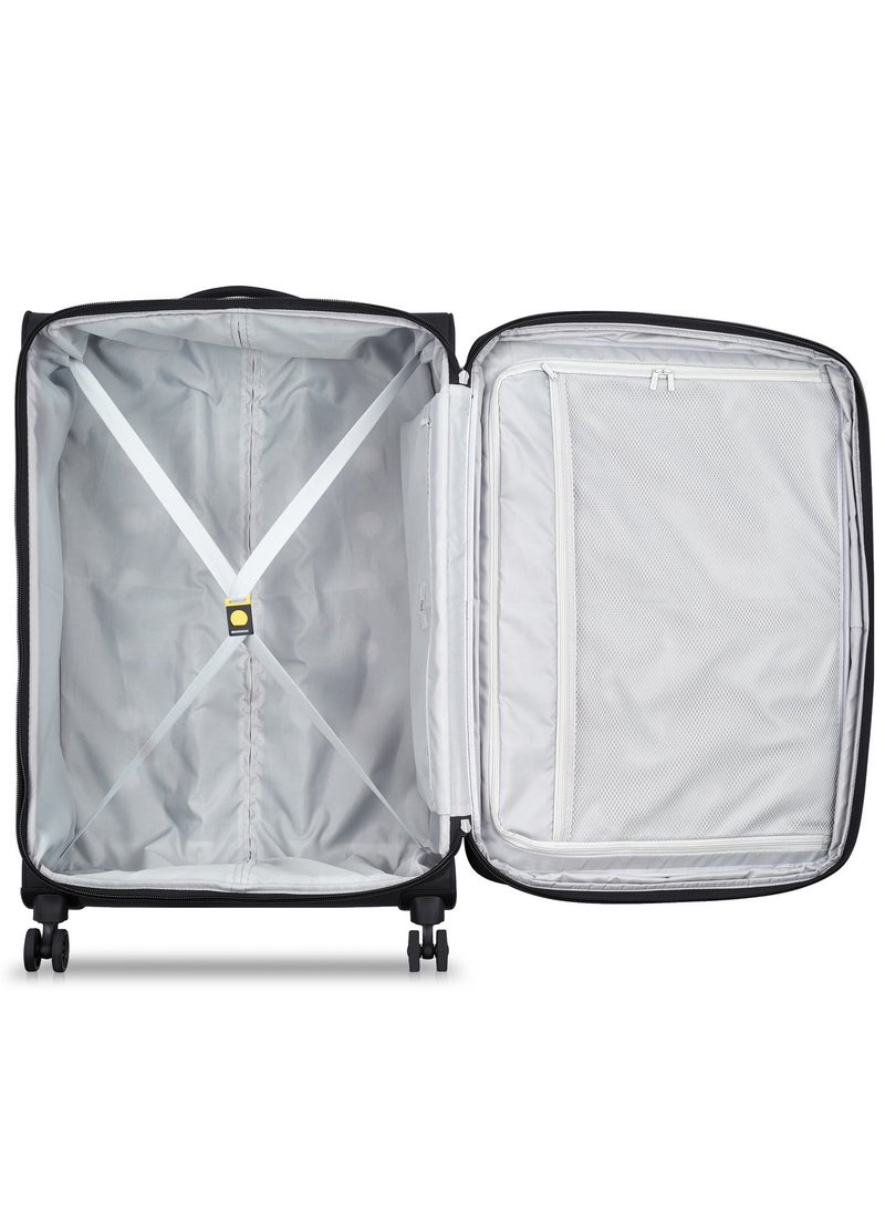 Delsey Pin Up 6 78cm Softcase 4 Double Wheel Expandable Check-In Trolley Case Black - 00343082100