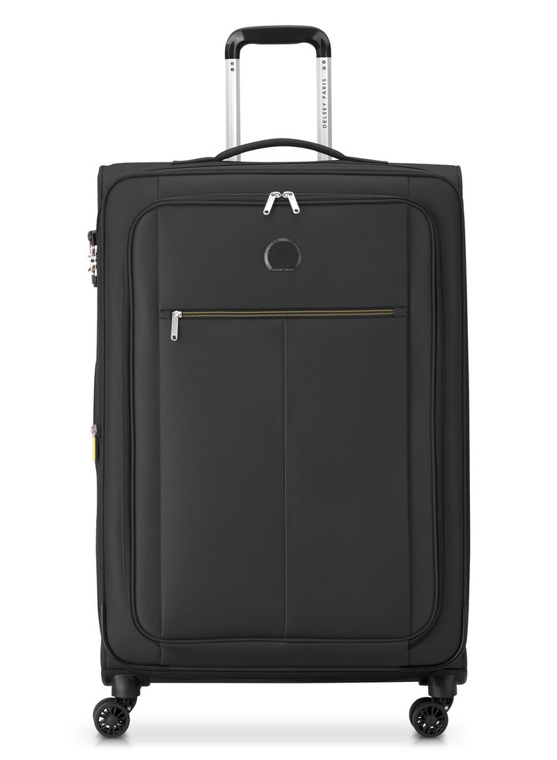 Delsey Pin Up 6 78cm Softcase 4 Double Wheel Expandable Check-In Trolley Case Black - 00343082100