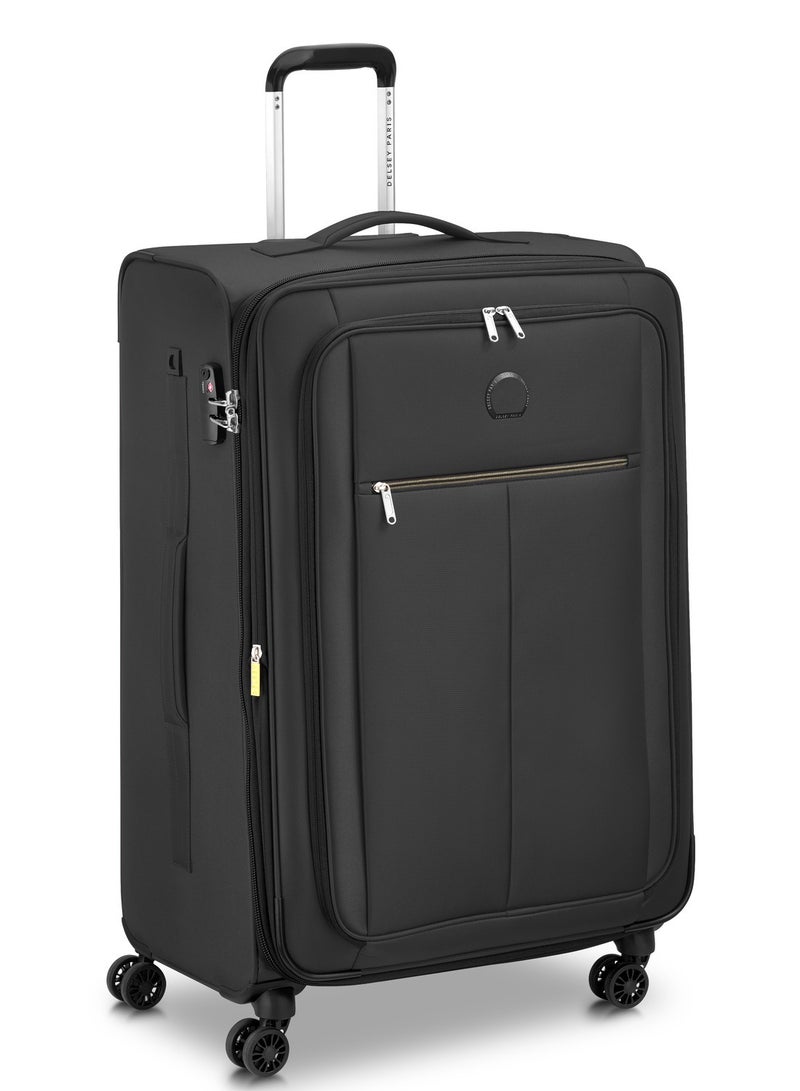 Delsey Pin Up 6 78cm Softcase 4 Double Wheel Expandable Check-In Trolley Case Black - 00343082100