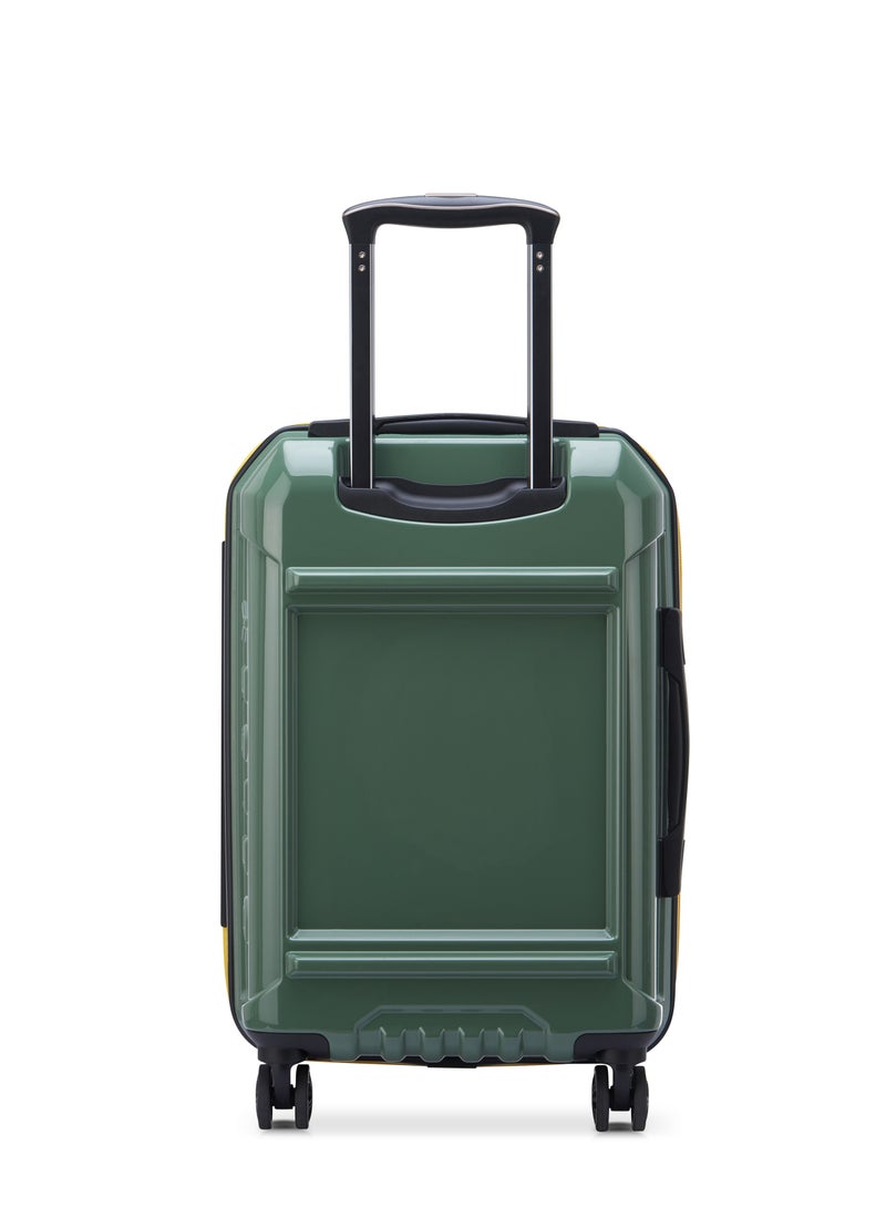 Delsey Rempart 55cm Hardcase Expandable 4 Double Wheel Flex Cabin Luggage Trolley Case  Army  Glossy - 218180113