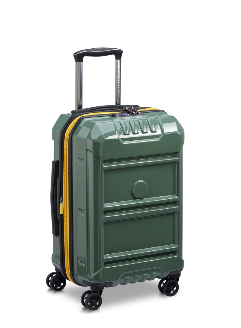 Delsey Rempart 55cm Hardcase Expandable 4 Double Wheel Flex Cabin Luggage Trolley Case  Army  Glossy - 218180113