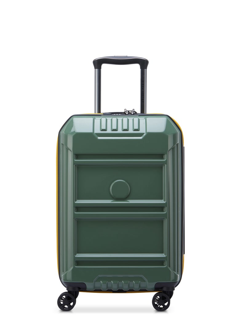 Delsey Rempart 55cm Hardcase Expandable 4 Double Wheel Flex Cabin Luggage Trolley Case  Army  Glossy - 218180113