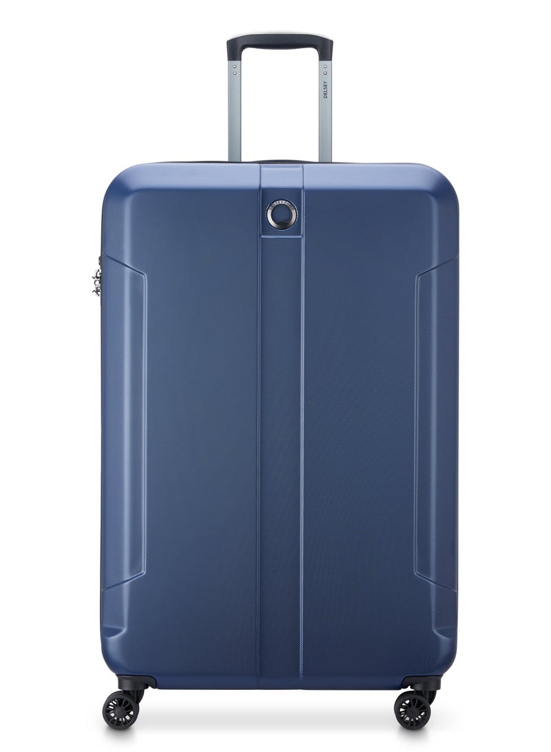 Delsey Depart Hard 81cm Hardcase Expandable 4 Double Wheel Check-In Luggage Trolley Case Navy Blue - 00314583022 X9