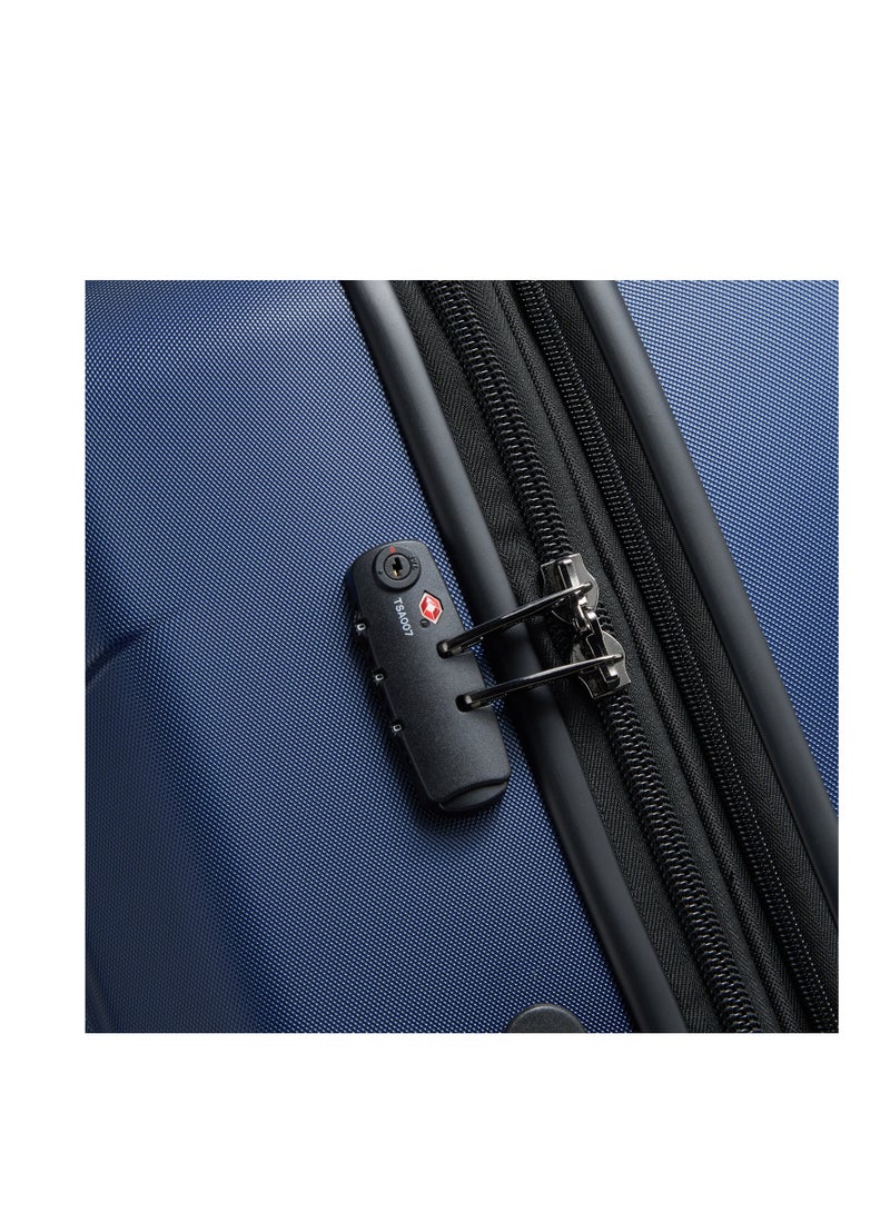 Delsey Depart Hard 81cm Hardcase Expandable 4 Double Wheel Check-In Luggage Trolley Case Navy Blue - 00314583022 X9