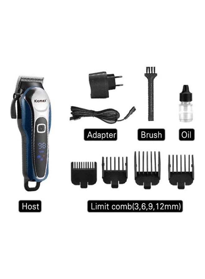 Professional Hair Clipper With Large LCD Display Black/Blue/Silver