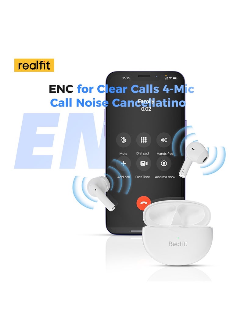 F2 Pro TWS ANC True Wireless Earbuds White