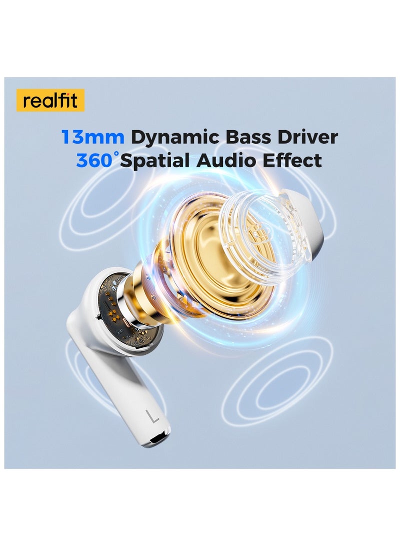 F2 Pro TWS ANC True Wireless Earbuds White