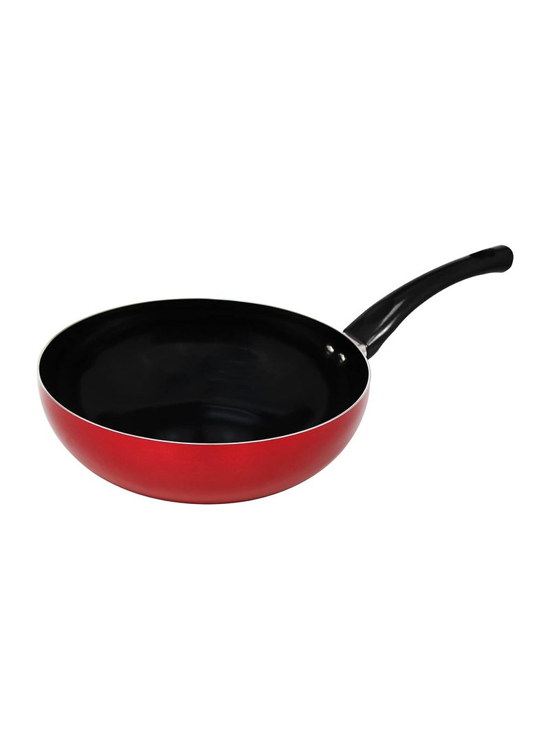 Ceramic Wok Pan Red/Black 28cm