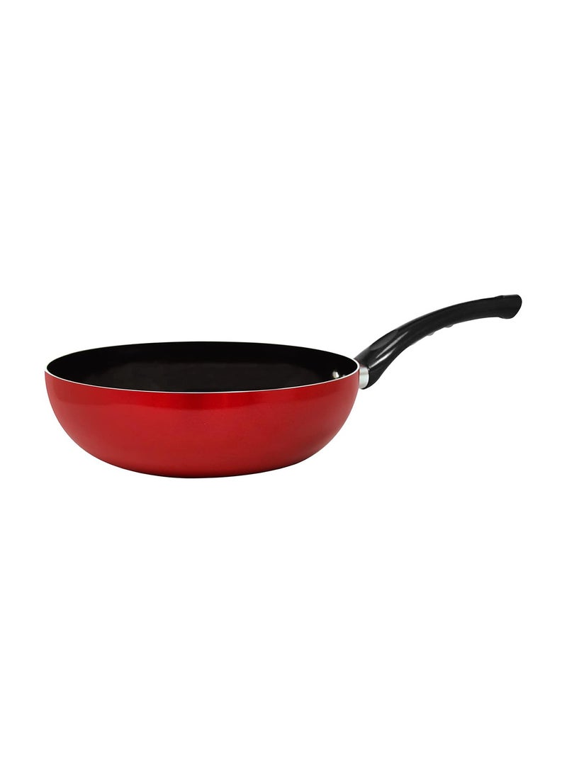 Ceramic Wok Pan Red/Black 28cm