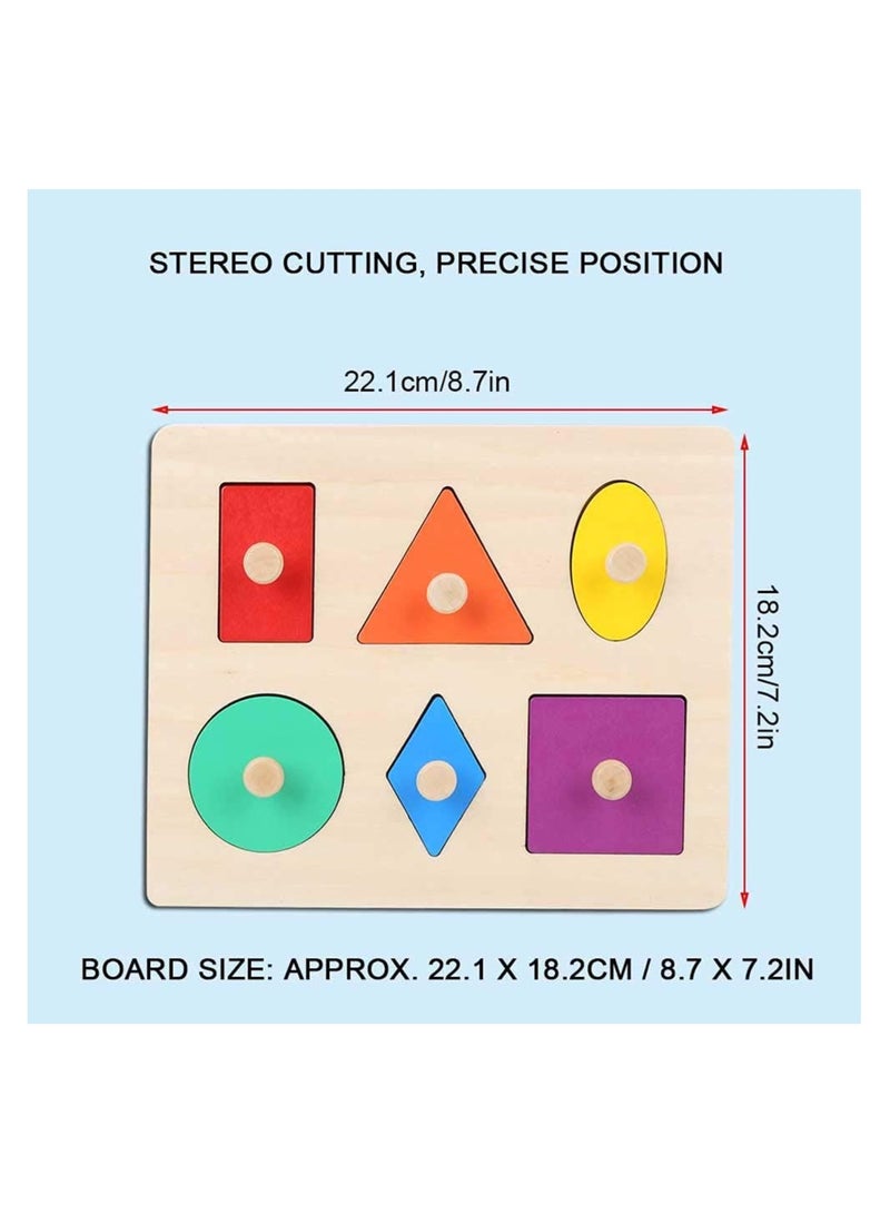 Wooden Children Early Education Educational Building Block Puzzle Geometric Shape Color Matching Sorting Stacking Plugging Toys Montessori Toy for 1 2 3 Years Kids Girls Toddlers Boys