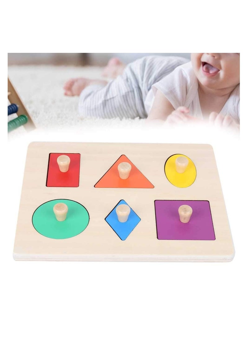 Wooden Children Early Education Educational Building Block Puzzle Geometric Shape Color Matching Sorting Stacking Plugging Toys Montessori Toy for 1 2 3 Years Kids Girls Toddlers Boys