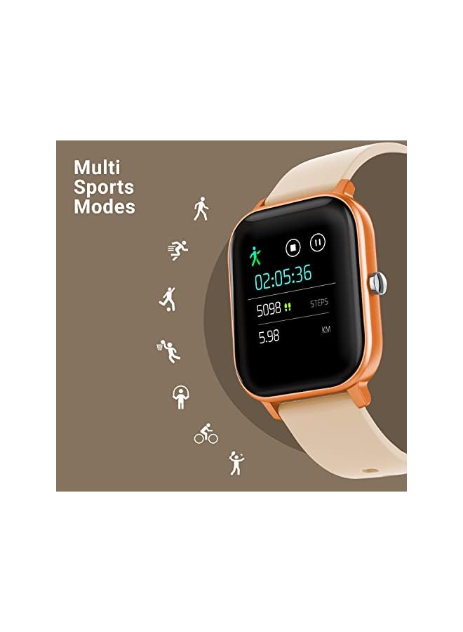 Fire-Boltt Spo2 Full Touch 3.56 Cm (1.4 Inch) Smart Watch 400 Nits Peak Brightness Metal Body 8 Days Battery Life With 24 * 7 Heart Rate Monitoring Ipx7 With Blood Oxygen, Fitness, Sports (Gold)