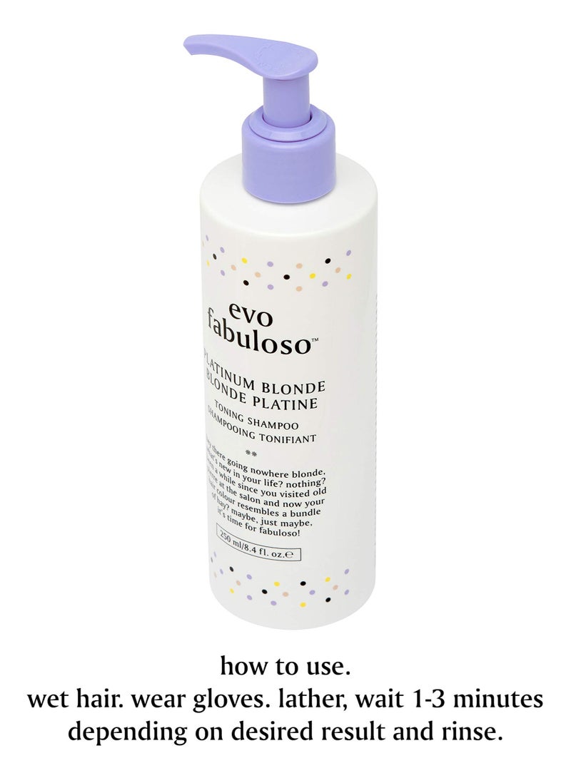 Evo Fabuloso Platinum Blonde Toning Shampoo 250ml