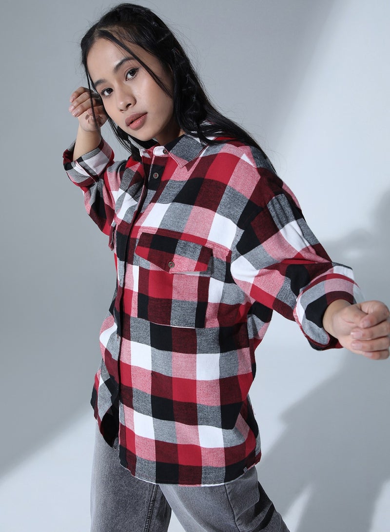 Standard Buffalo Checks Oversized Pure Cotton Casual Shirt