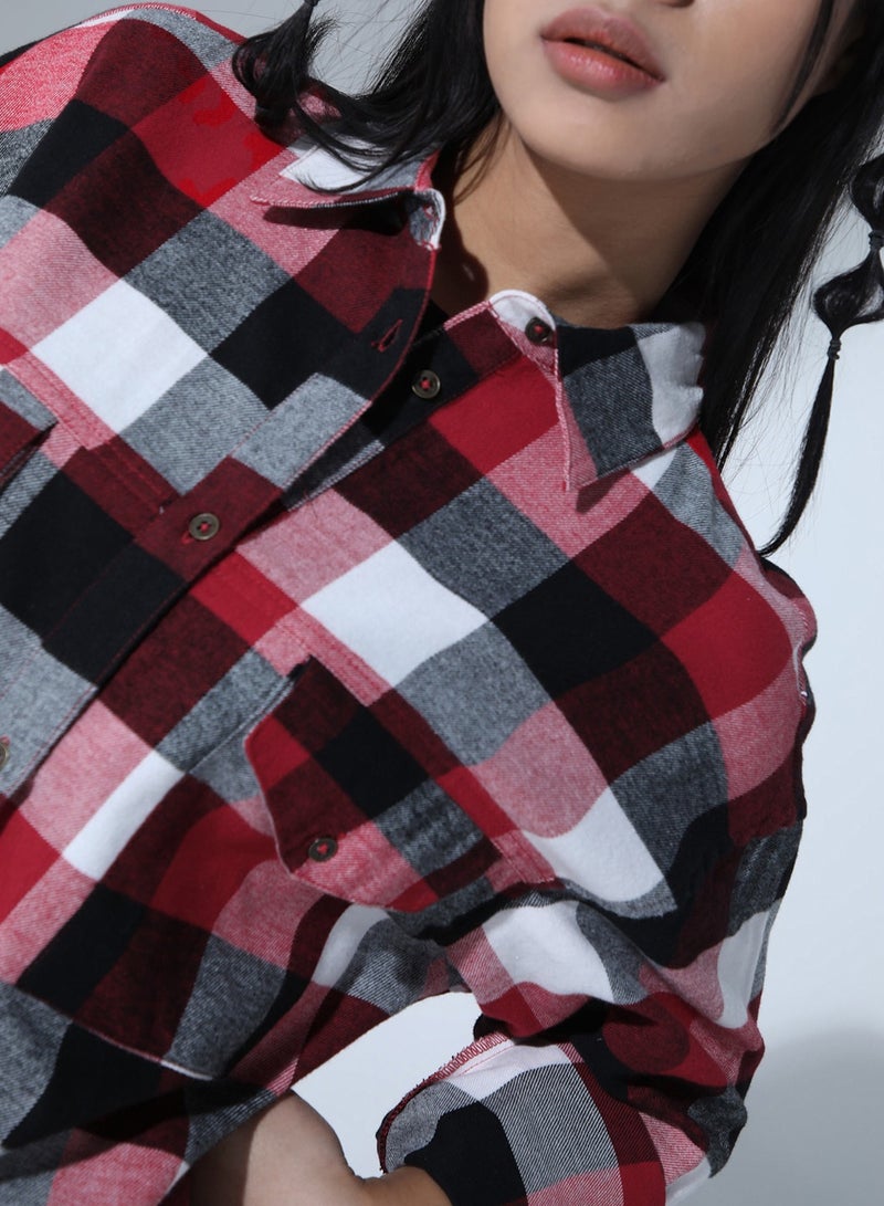 Standard Buffalo Checks Oversized Pure Cotton Casual Shirt