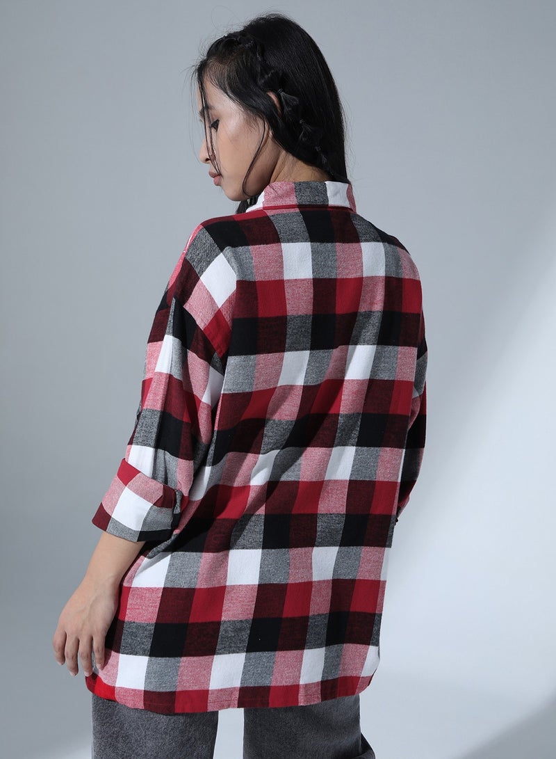 Standard Buffalo Checks Oversized Pure Cotton Casual Shirt