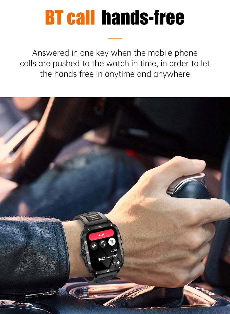 Smart Watch For Men 1.96 inch HD Screen 430mAh Large Battery 100+ Sports Modes Smartwatch IP67 Waterproof