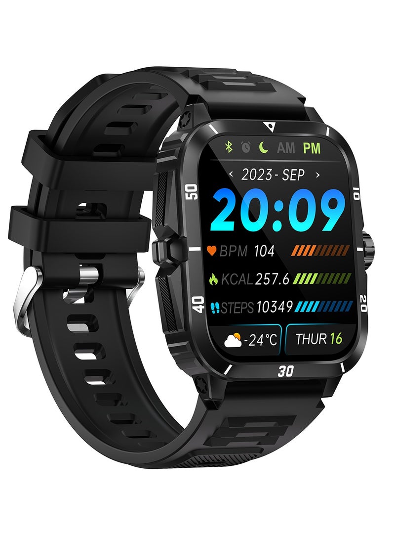 Smart Watch For Men 1.96 inch HD Screen 430mAh Large Battery 100+ Sports Modes Smartwatch IP67 Waterproof