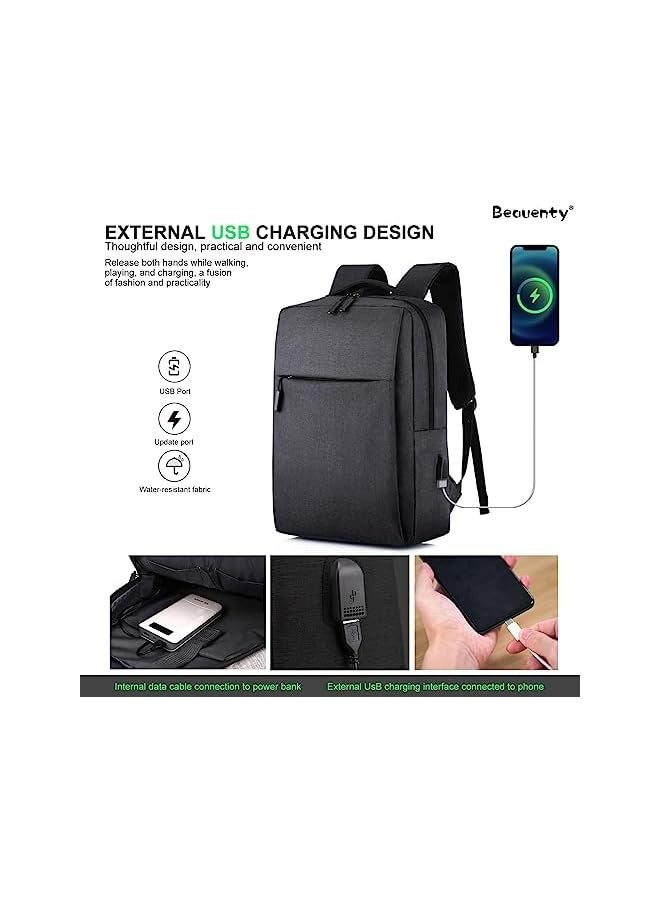 Waterproof Business Laptop Backpack 15 Inch, Travel Backpacks With Laptop Compartment And USB Charging, Durable Business bag