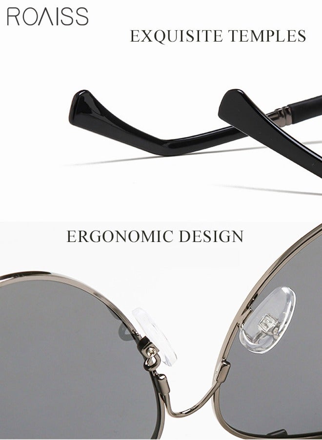 Polarized Aviator Sunglasses UV400 Protection Sun Glasses with Metal Frame Color Changing Night Driving Glasses Suitable for Driving Fishing Golfing Travelling