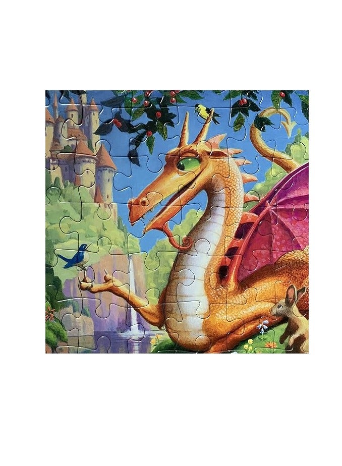 eeBoo Dragon 64 Piece Jigsaw Puzzle for Education and fun to play for kids.