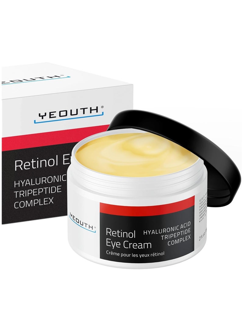 Yeouth 2.5% Retinol Eye Cream with HyaluronicAcid, Caffeine, Green Tea, 2oz