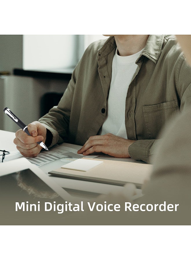 Digital Voice Recorder Pen Sound Audio Activated Dictaphone Recording Device Professional Music Player with USB Cable Earplug for Lecture Class Meeting Interview