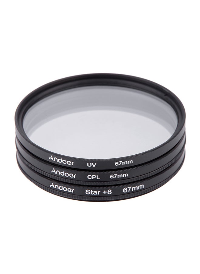 3-Piece Circular Filter Kit Black/Clear