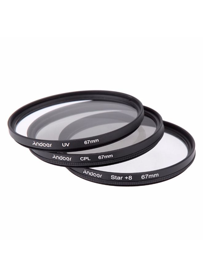 3-Piece Circular Filter Kit Black/Clear