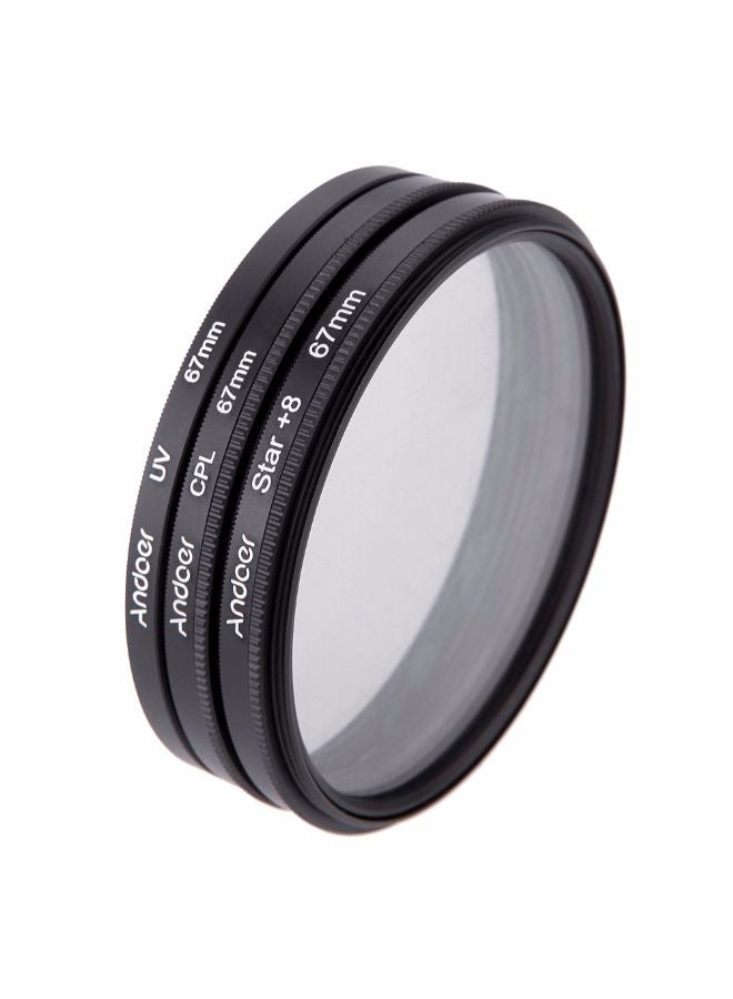 3-Piece Circular Filter Kit Black/Clear