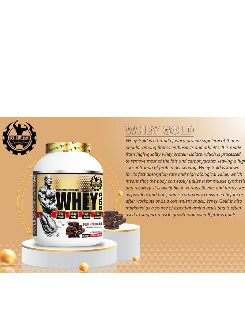 Dexter Jackson Gold Series 100% Whey Protein Powder Whey Gold - Cookies & Cream, 2268g (5 Lbs), 67 Servings