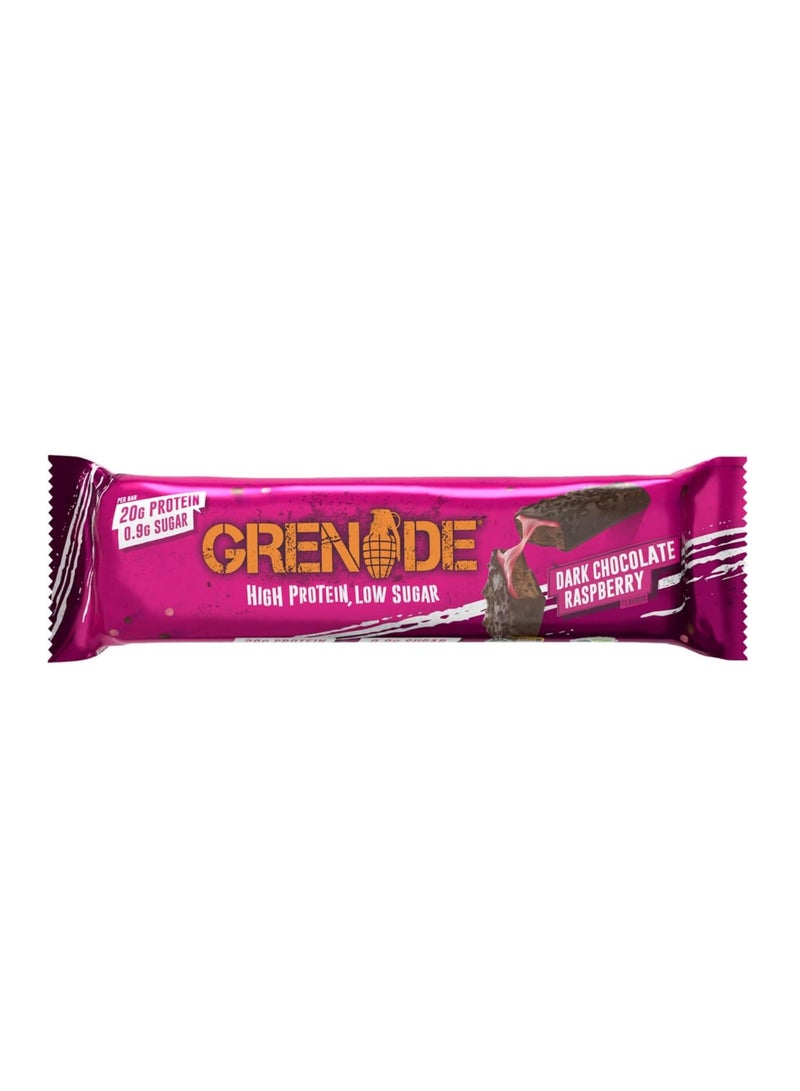 Grenade High Protein Low Sugar Bar Dark Chocolate Raspberry 60g Pack of 12