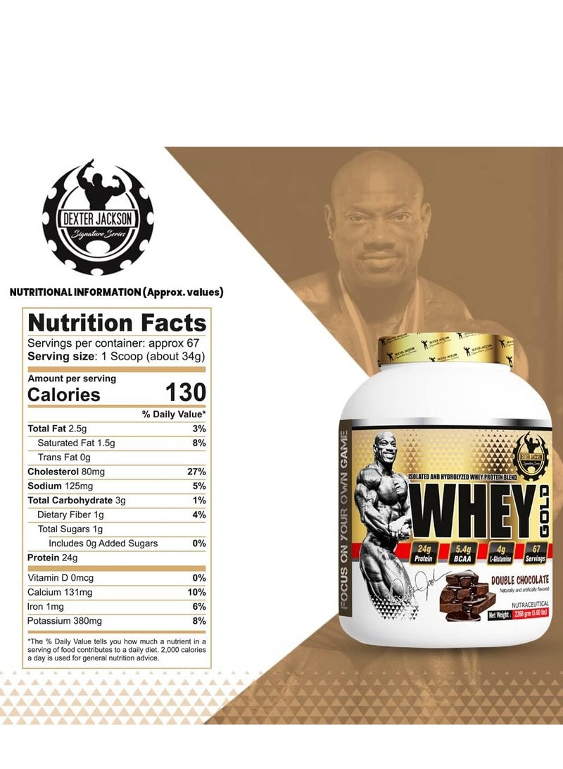 Dexter Jackson Gold Series Whey Gold - Double Chocolate, 2268g (5 Lbs), 67 Servings