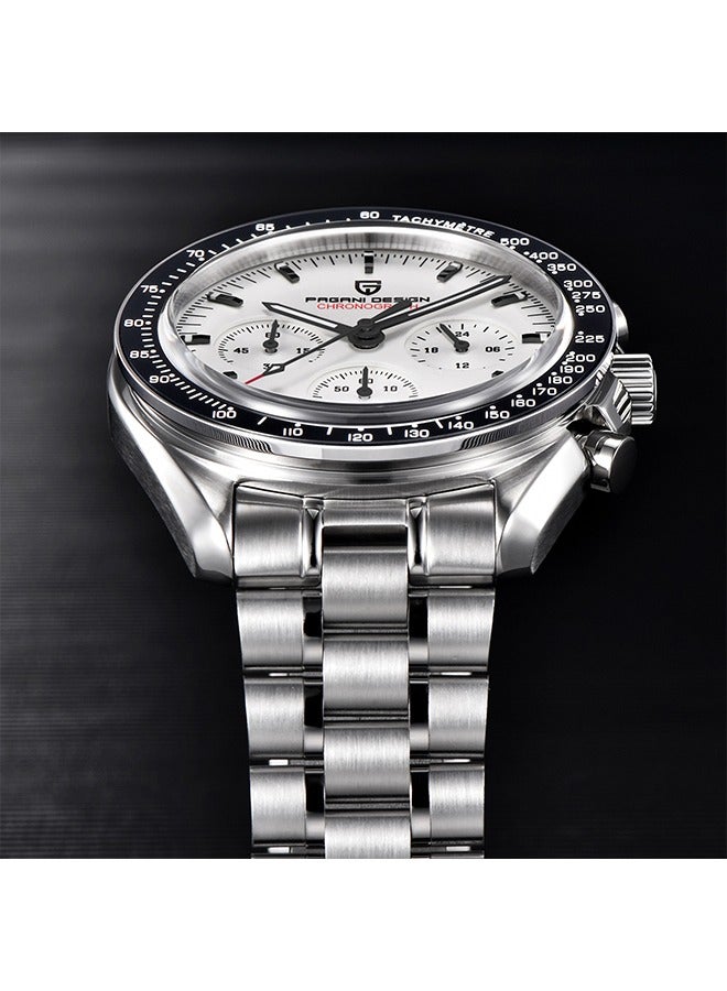 Men's Quartz Watches 40mm New Release full Stainless Steel Waterproof Sports Chronograph Wrist Watch for Men Sapphire Dial Glass