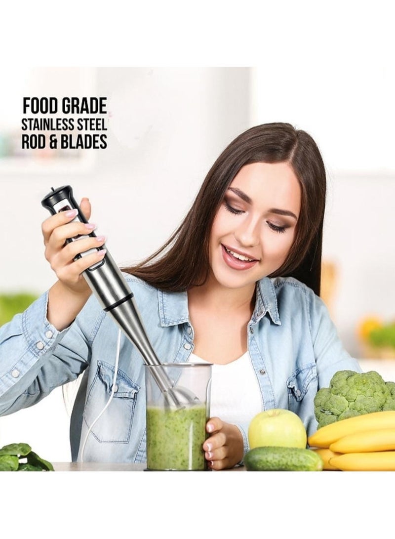 Stick Blender 800W Powerful Copper Motor, Hand Blender with 16000RPM Speed Control, Multi-Speed Immersion Blender, Stainless Steel Hand Mixer for Smoothies, Soups & Purees