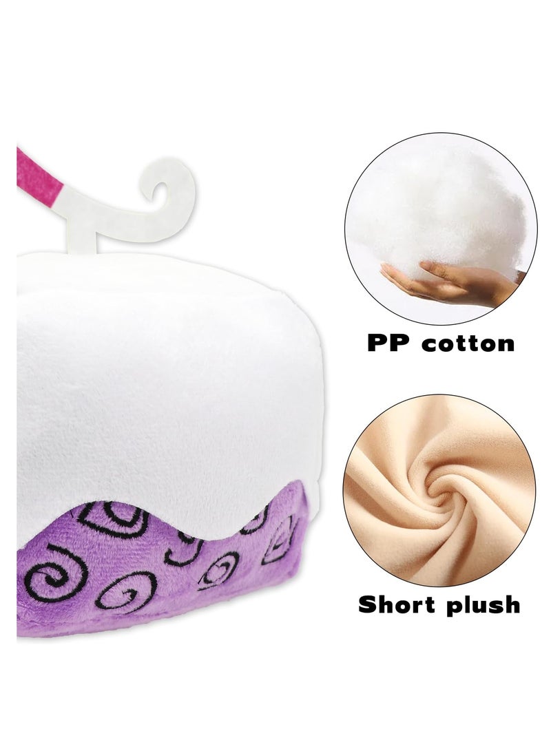 Blox Fruits Plush, 6 inch Blox Plush Plushies Toys Stuffed Animal Plushie Doll, Soft Fruits Hugging Plush Pillow Toy, Collectible Gifts for Kids Fans Aldults Birthday (Dough) (Purple and White)