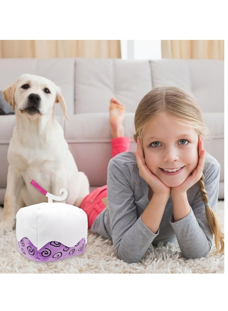 Blox Fruits Plush, 6 inch Blox Plush Plushies Toys Stuffed Animal Plushie Doll, Soft Fruits Hugging Plush Pillow Toy, Collectible Gifts for Kids Fans Aldults Birthday (Dough) (Purple and White)