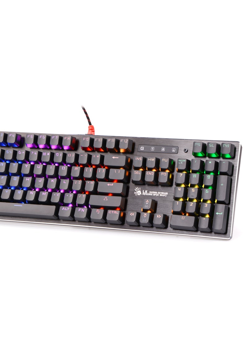 Light Strike RGB Gaming Keyboard B820R, Dual Colour Keycaps, Spill Resistant, Adjustable Backlights, 6 RGB Lighting Effects, Self-Customize RGB, Zero-Lag Response, Linear and Smooth, Grey