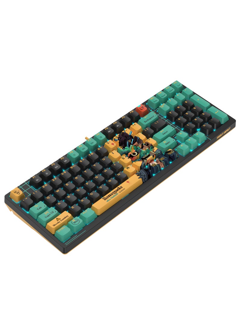 Alpha Optical Switch Performance Gaming Keyboard AT98, Adjustable Actuation Point, Gaming PBT Keycaps, 7 RGB Backlit Effects, Stealth Quiet Typing, Renegade Design