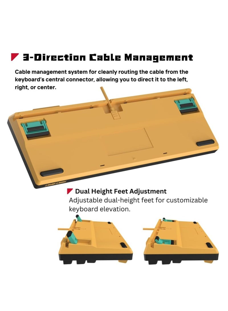 Alpha Optical Switch Performance Gaming Keyboard AT98, Adjustable Actuation Point, Gaming PBT Keycaps, 7 RGB Backlit Effects, Stealth Quiet Typing, Renegade Design