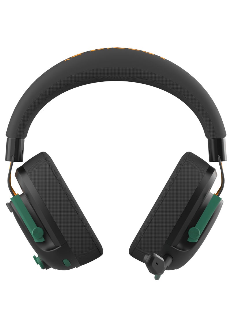 All-In-One Wireless Gaming Headset MR-595, Gaming-Grade Multi-Mode Connectivity, BL5900 Wireless Gaming Chipset, 50mm Speaker Unit, 135 Hours Playback Time, Detachable Noise Cancelling Mic, Black