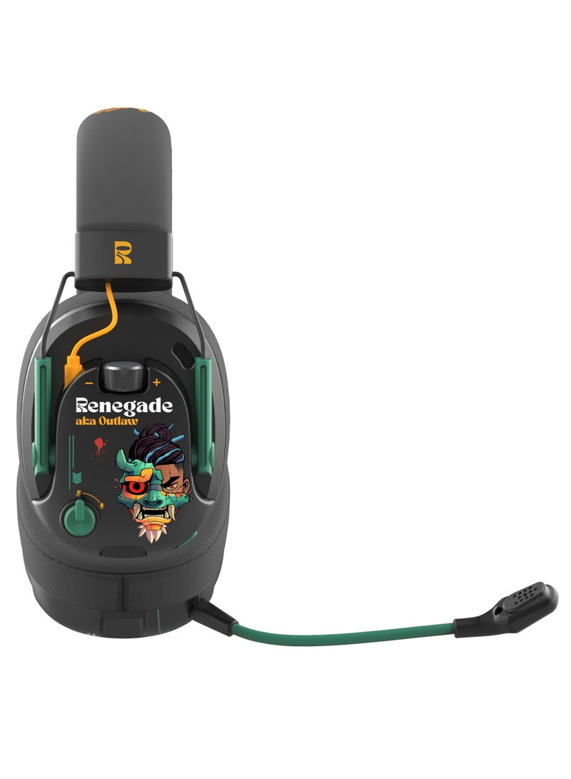 All-In-One Wireless Gaming Headset MR-595, Gaming-Grade Multi-Mode Connectivity, BL5900 Wireless Gaming Chipset, 50mm Speaker Unit, 135 Hours Playback Time, Detachable Noise Cancelling Mic, Black