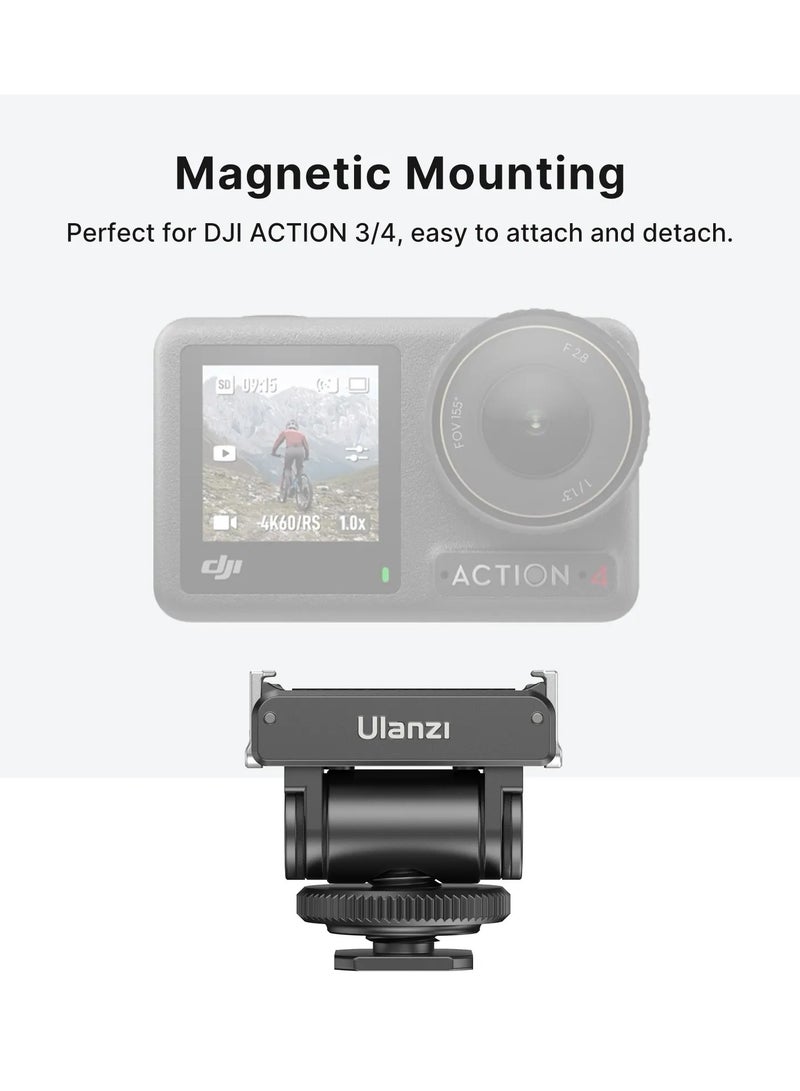 ULANZI CA22 Magnetic Cold Shoe Mount Adapter – Quick-Release Magnetic Base with Cold Shoe for Microphones, LED Lights & Accessories – Compatible with Cameras & Rigs