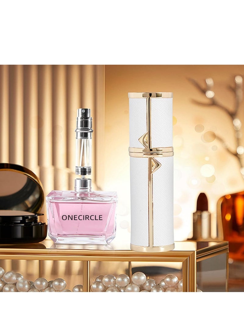 Perfume Refill Bottle 6ML Atomizer Spray Bottle with Refillable Perfume Bottle For Men and Women|Perfume bottle for Travel|Pocket Size Mini Perfume Atomizer for Purse White