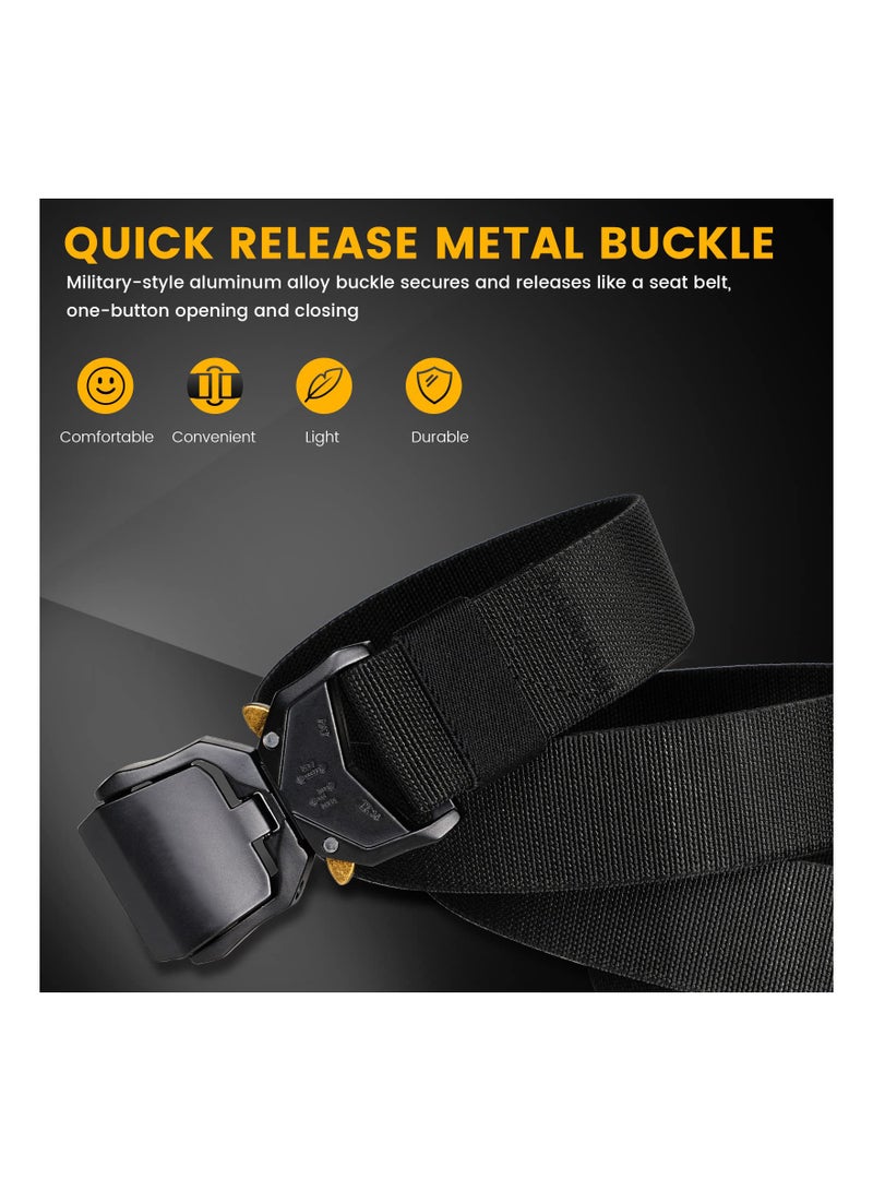 Tactical Belt, Nylon 1.5 inch Adjustable Military Belts with Heavy-Duty Quick-Release Buckle for Men Women