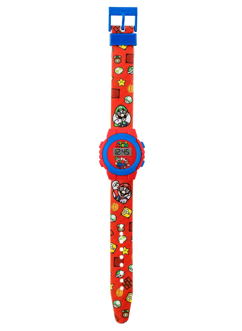 Nintendo Super Mario Red Digital Boys Watch - GSM4234